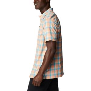 Columbia Men’s Super Slack Tide Camp Shirt Short Sleeve(Light Coral Mid Gingham)