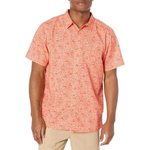 Columbia Men’s Super Slack Tide Camp Shirt Short Sleeve(Light Coral Tallyfish)