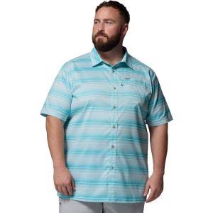 Columbia Men’s Super Slack Tide Camp Shirt Short Sleeve(Marine Light Surge Stripe)