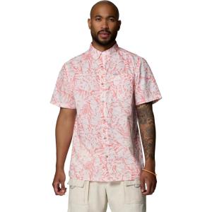 Columbia Men’s Super Slack Tide Camp Shirt Short Sleeve(Melonade Leoleaves)