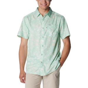 Columbia Men’s Super Slack Tide Camp Shirt Short Sleeve(New Mint Kona Kraze)