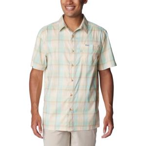 Columbia Men’s Super Slack Tide Camp Shirt Short Sleeve(New Mint Ombre Check)