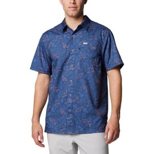 Columbia Men’s Super Slack Tide Camp Shirt Short Sleeve(Nocturnal Casted N Blasted)