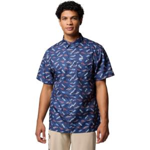 Columbia Men’s Super Slack Tide Camp Shirt Short Sleeve(Nocturnal Fly Pride)