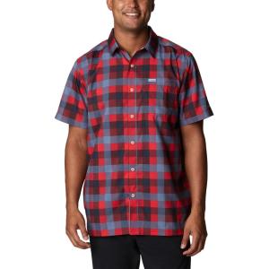 Columbia Men’s Super Slack Tide Camp Shirt Short Sleeve(Red Jasper Multi Gingham)