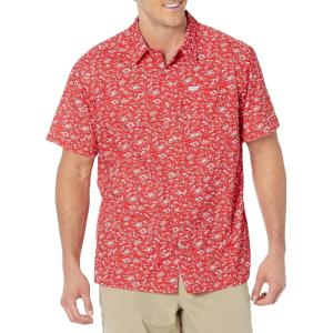 Columbia Men’s Super Slack Tide Camp Shirt Short Sleeve(Red Spark Gamefish Print)