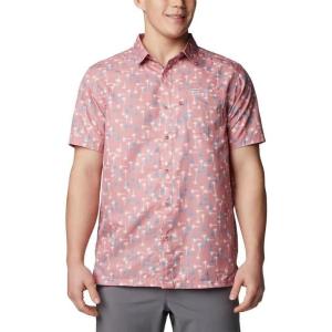 Columbia Men’s Super Slack Tide Camp Shirt Short Sleeve(Sandalwood Pink Flytime)