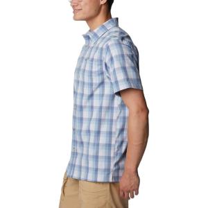 Columbia Men’s Super Slack Tide Camp Shirt Short Sleeve(Soft Violet Mid Gingham)