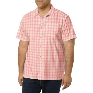 Columbia Men’s Super Slack Tide Camp Shirt Short Sleeve(Sorbet Palaka Plaid)