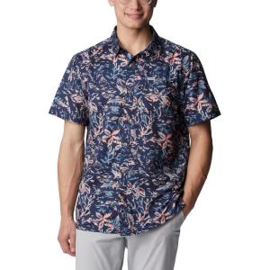 Columbia Men’s Super Slack Tide Camp Shirt Short Sleeve(Tranquil Teal Kona Kraze Print)