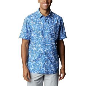 Columbia Men’s Super Slack Tide Camp Shirt Short Sleeve(Vivid Blue Kona Print)