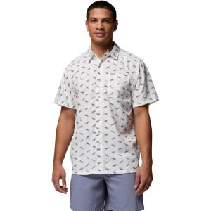 Columbia Men’s Super Slack Tide Camp Shirt Short Sleeve(White Bluefin Pride)