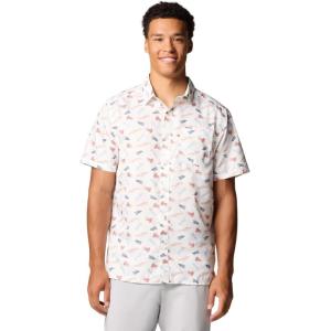 Columbia Men’s Super Slack Tide Camp Shirt Short Sleeve(White Fly Pride)