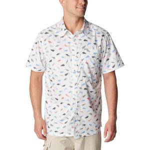 Columbia Men’s Super Slack Tide Camp Shirt Short Sleeve(White Stars N Stripes)