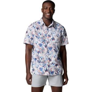 Columbia Men’s Super Slack Tide Camp Shirt Short Sleeve(White Tropicfield)