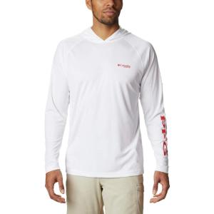 Columbia Men’s Terminal Tackle Hoodie(White/Red Spark Logo)