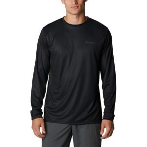 Columbia Men’s Terminal Tackle PFG Fish Flag Long Sleeve(Black/Graphite Can Fish)