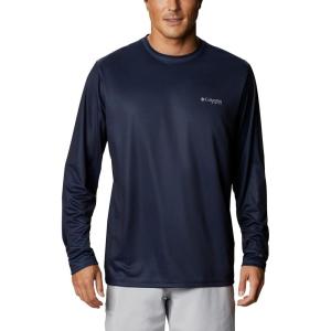 Columbia Men’s Terminal Tackle PFG Fish Flag Long Sleeve(Collegiate Navy/Red Spark)