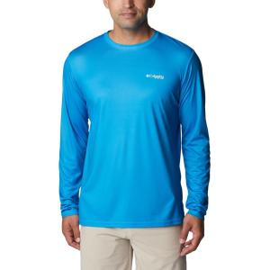 Columbia Men’s Terminal Tackle PFG Fish Flag Long Sleeve(Compass Blue/White Offshore Fish)