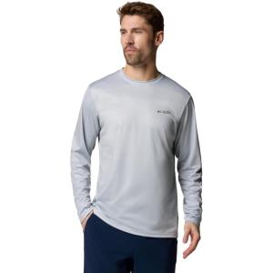 Columbia Men’s Terminal Tackle PFG Fish Flag Long Sleeve(Cool Grey/Black Bass Lures)