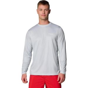 Columbia Men’s Terminal Tackle PFG Fish Flag Long Sleeve(Cool Grey/Vivid Blue)
