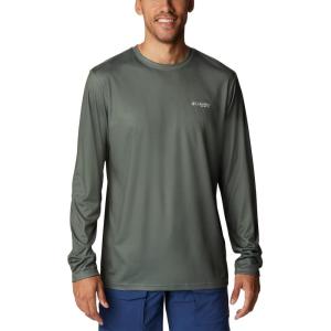 Columbia Men’s Terminal Tackle PFG Fish Flag Long Sleeve(Cypress/Cool Green Bass Lures)