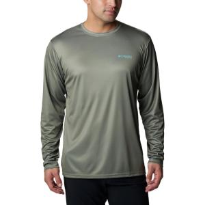 Columbia Men’s Terminal Tackle PFG Fish Flag Long Sleeve(Cypress/Opal Blue Bass Lures)