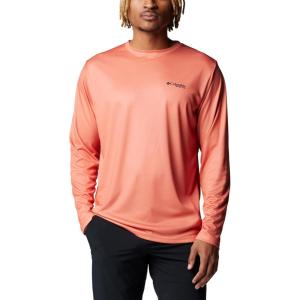 Columbia Men’s Terminal Tackle PFG Fish Flag Long Sleeve(Faded Peach/Bright Nectar)