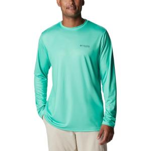 Columbia Men’s Terminal Tackle PFG Fish Flag Long Sleeve(Light Jade/Metal Inshore Fish)
