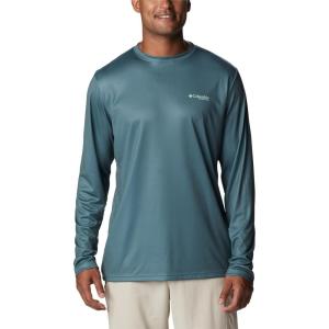 Columbia Men’s Terminal Tackle PFG Fish Flag Long Sleeve(Metal/Key West Bass Lures)