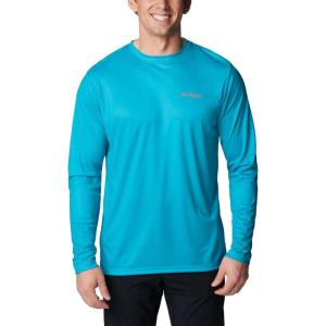 Columbia Men’s Terminal Tackle PFG Fish Flag Long Sleeve(Ocean Teal/Corange Inshore Slam)