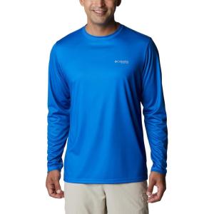Columbia Men’s Terminal Tackle PFG Fish Flag Long Sleeve(Vivid Blue/Tx Flag)