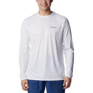 Columbia Men’s Terminal Tackle PFG Fish Flag Long Sleeve(White/City Grey Bass Lures)