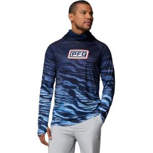 Columbia mens Pfg Super Terminal Tackle Vent Hoodie(Collegiate Navy Currents Fade)