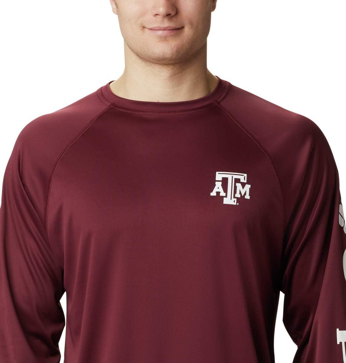 imageColumbia Mens CLG Terminal Tackle Ls ShirtTam Deep Maroon White