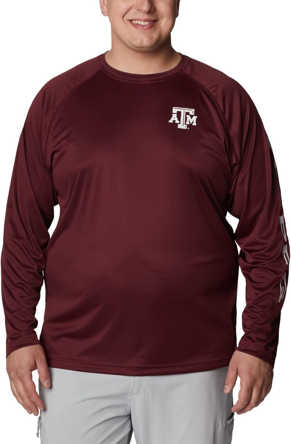 imageColumbia Mens CLG Terminal Tackle Ls ShirtTam Deep Maroon White