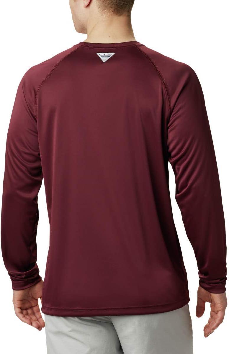 imageColumbia Mens CLG Terminal Tackle Ls ShirtTam Deep Maroon White