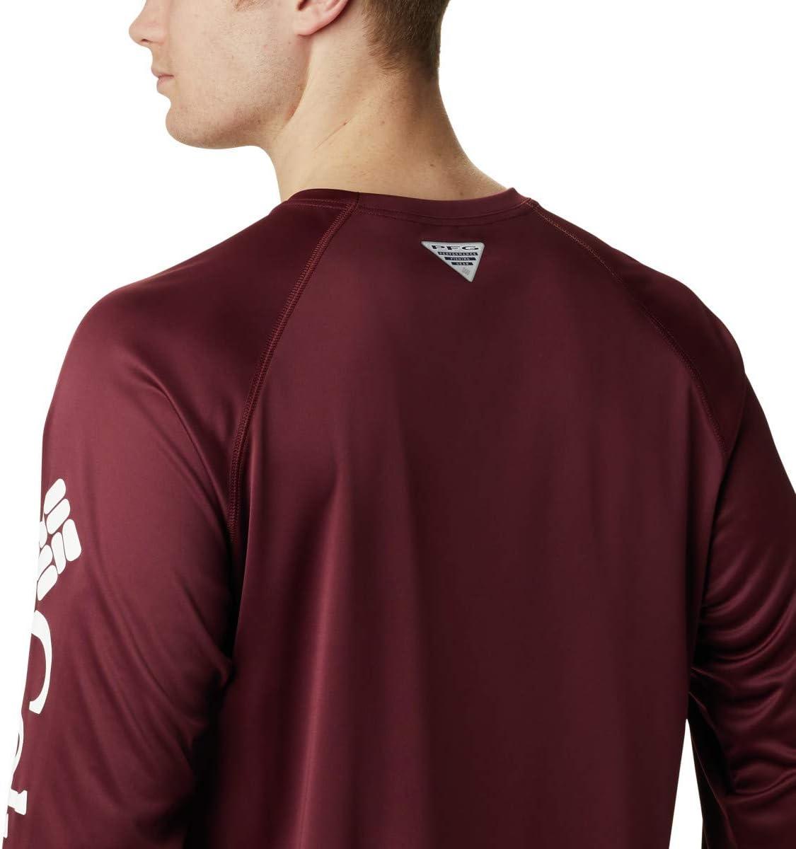 imageColumbia Mens CLG Terminal Tackle Ls ShirtTam Deep Maroon White