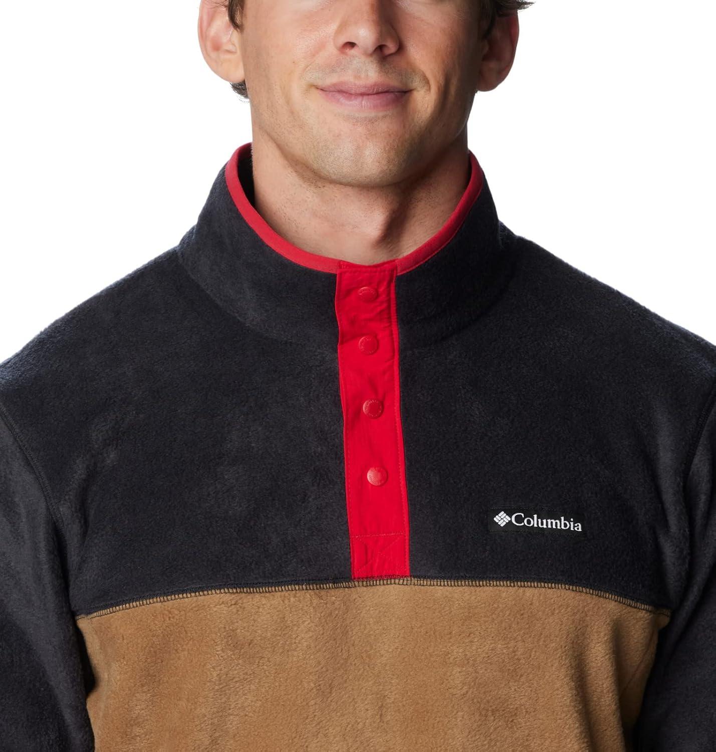 imageColumbia mens Steens Mountain Half SnapDelta Black Mountain Red