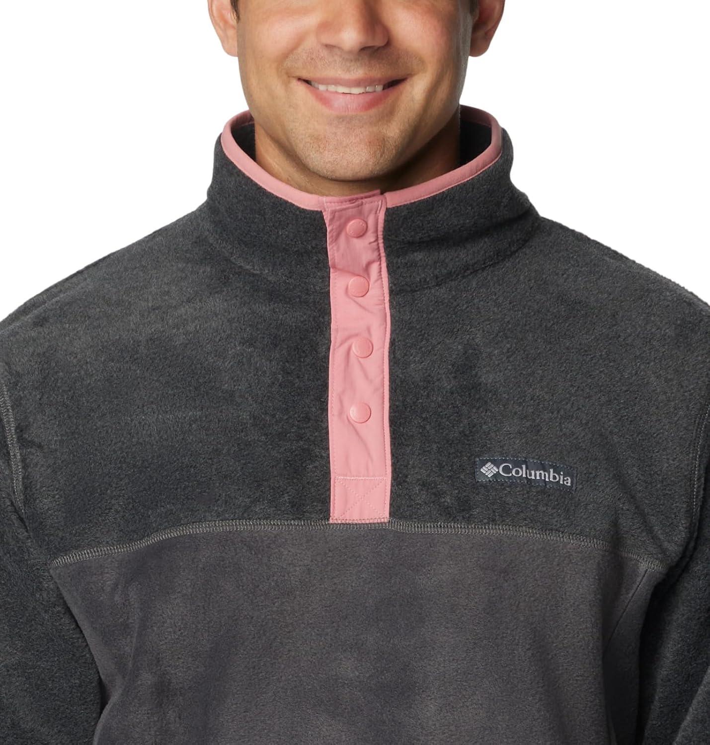imageColumbia mens Steens Mountain Half SnapSharkCharcoal HeatherPink Agave