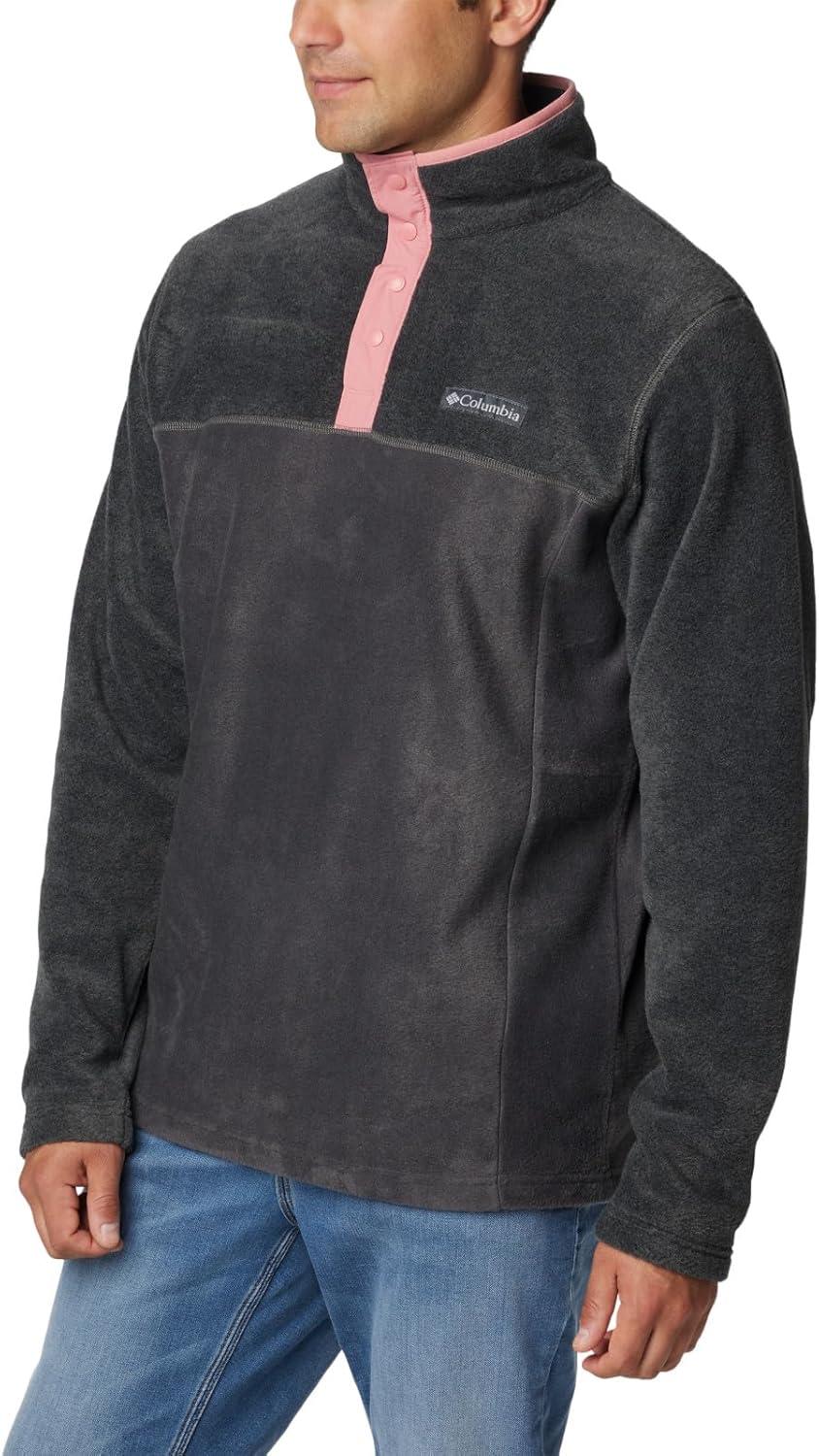 imageColumbia mens Steens Mountain Half SnapSharkCharcoal HeatherPink Agave