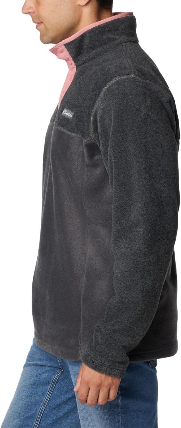 imageColumbia mens Steens Mountain Half SnapSharkCharcoal HeatherPink Agave
