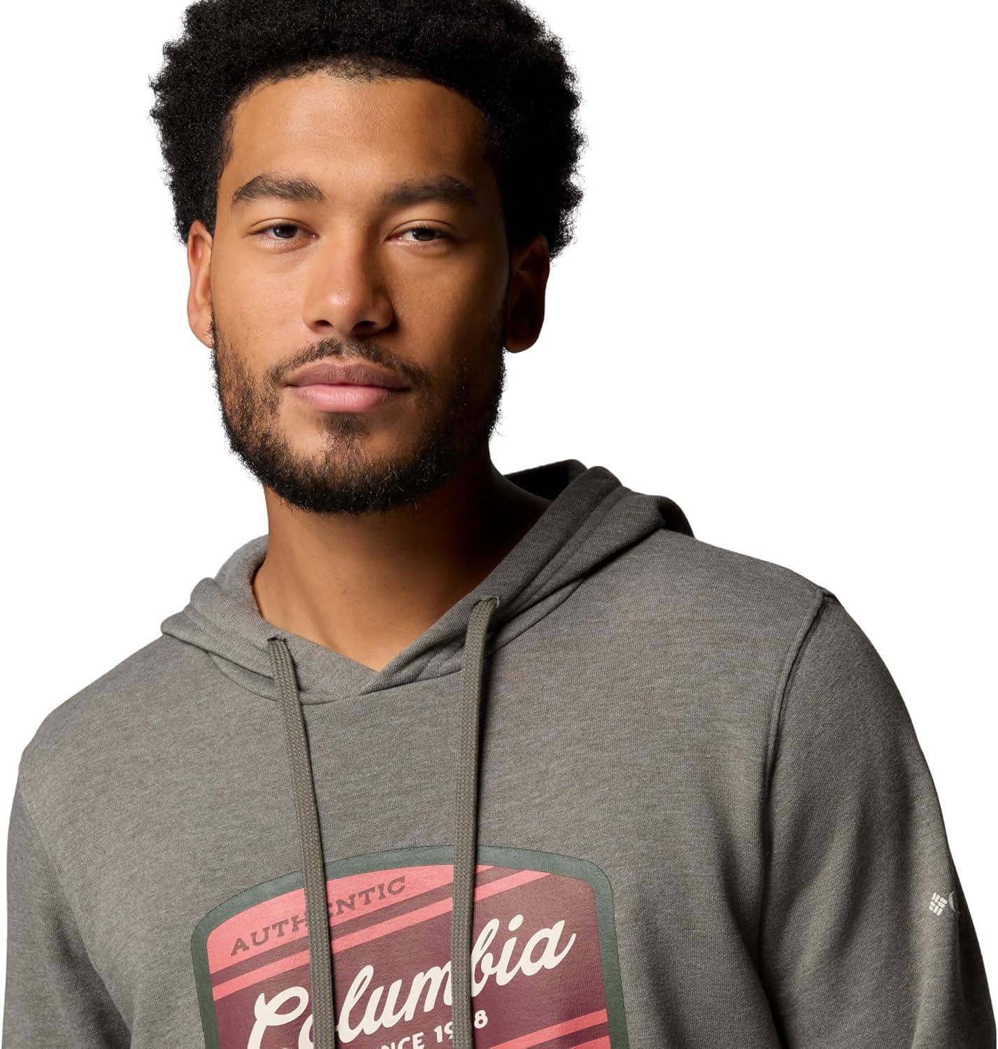imageColumbia mens Trek HoodieCharcoal HeatherColumbia Badge Label
