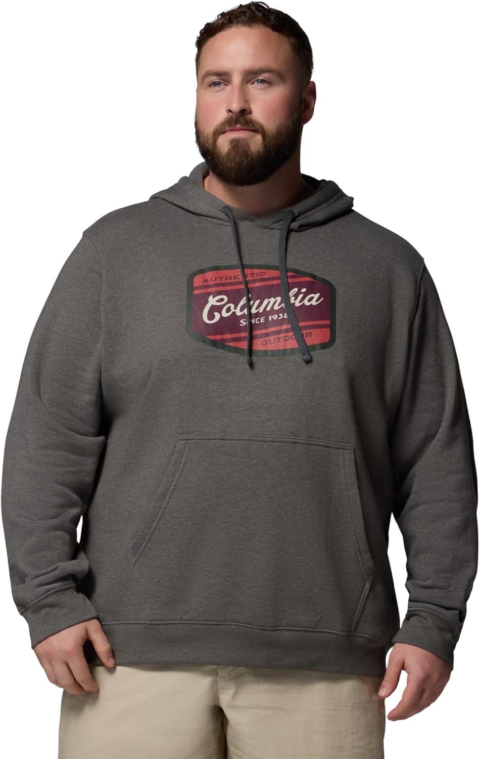 imageColumbia mens Trek HoodieCharcoal HeatherColumbia Badge Label