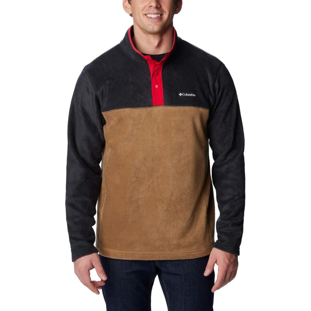 imageColumbia mens Steens Mountain Half SnapDelta Black Mountain Red
