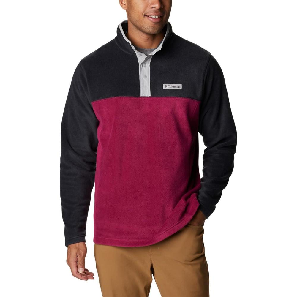 imageColumbia mens Steens Mountain Half SnapRed OnionBlackColumbia Grey