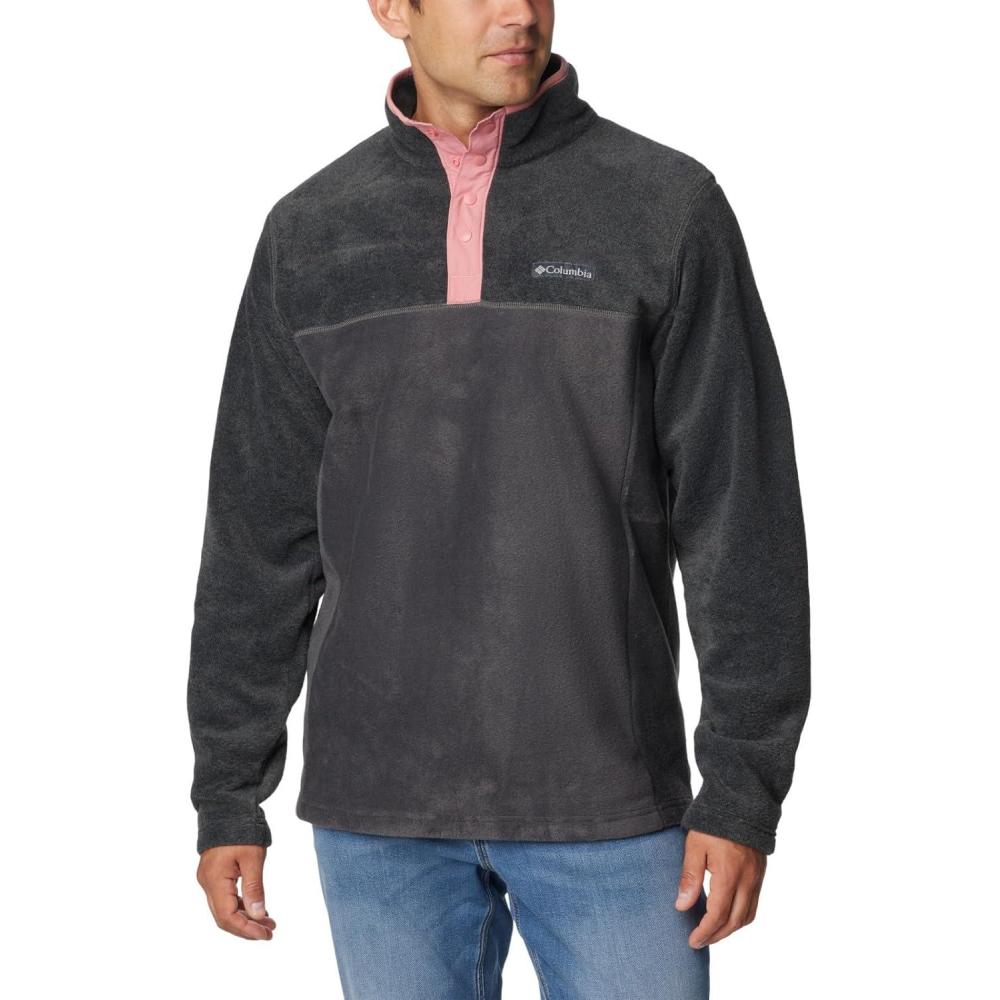 imageColumbia mens Steens Mountain Half SnapSharkCharcoal HeatherPink Agave