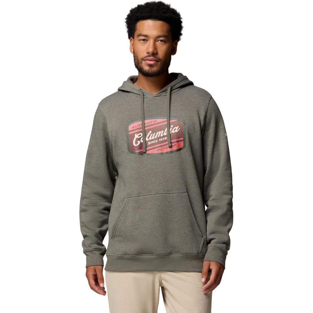 imageColumbia mens Trek HoodieCharcoal HeatherColumbia Badge Label