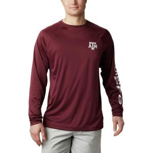 Columbia Mens CLG Terminal Tackle Ls Shirt(Tam – Deep Maroon  White)