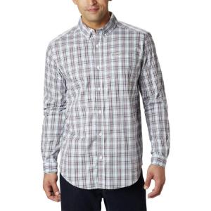 Columbia Men’s Rapid Rivers Ii Long Sleeve Shirt(Black Cherry Small Plaid)